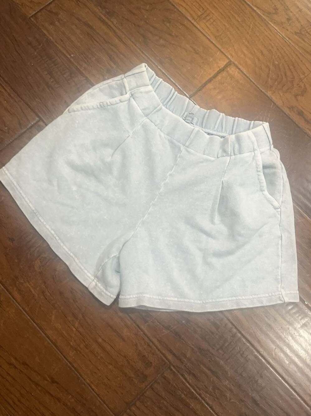 Aerie Size S Light Blue Acid Wash Elastic Waist Shorts